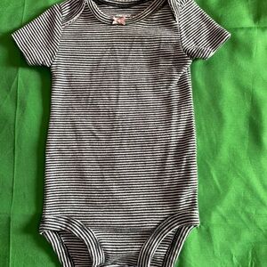 Striped Black and White Kids One Piece